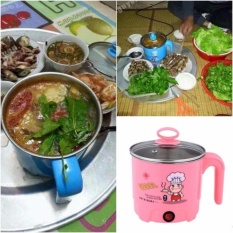 Nồi lẩu mini siêu tốc/nồi lẩu mini đa năng – Mẫu mới 2017 (Hồng)