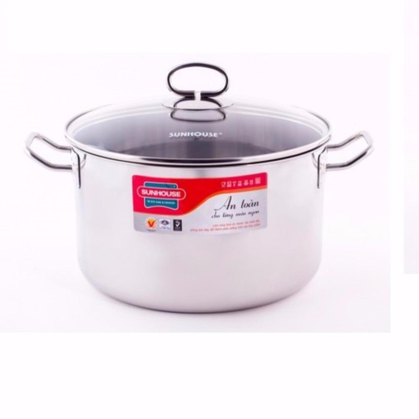 Hình ảnh Nồi luộc gà đáy từ vung kính phi 28 cm Sunhouse SHG-28S