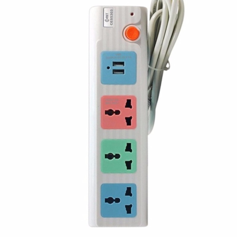 Bảng giá Ổ cắm Comet CES5303 (3 ổ đa năng, 2 ổ USB, dây 3m)
