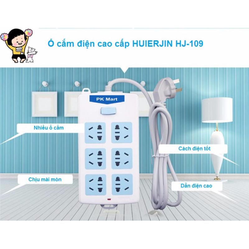 Bảng giá Ổ cắm điện 6 lỗ cao cấp 2500W Huierjin HJ-109
