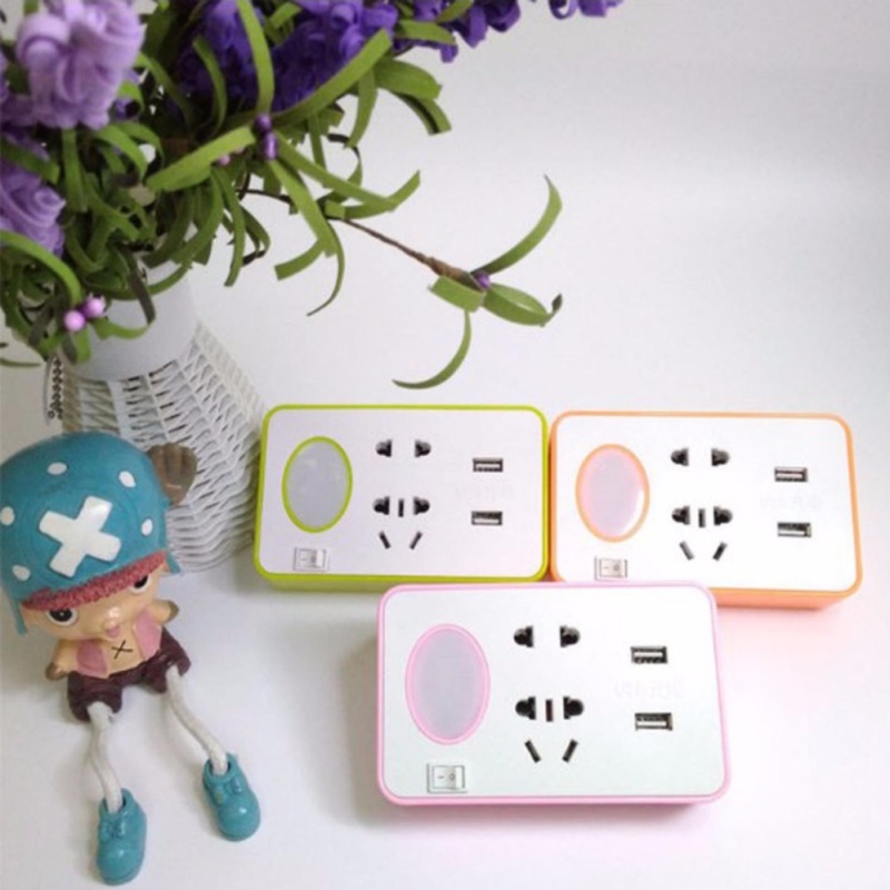 Bảng giá Mua Ổ CẮM ĐIỆN CÓ CHÂN SẠC USB KÈM ĐÈN TIỆN DỤNG