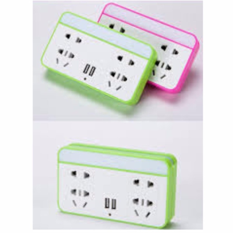 Bảng giá Mua Ổ cắm điện có đèn LED và cổng USB kiêm giá đỡ điện thoại
