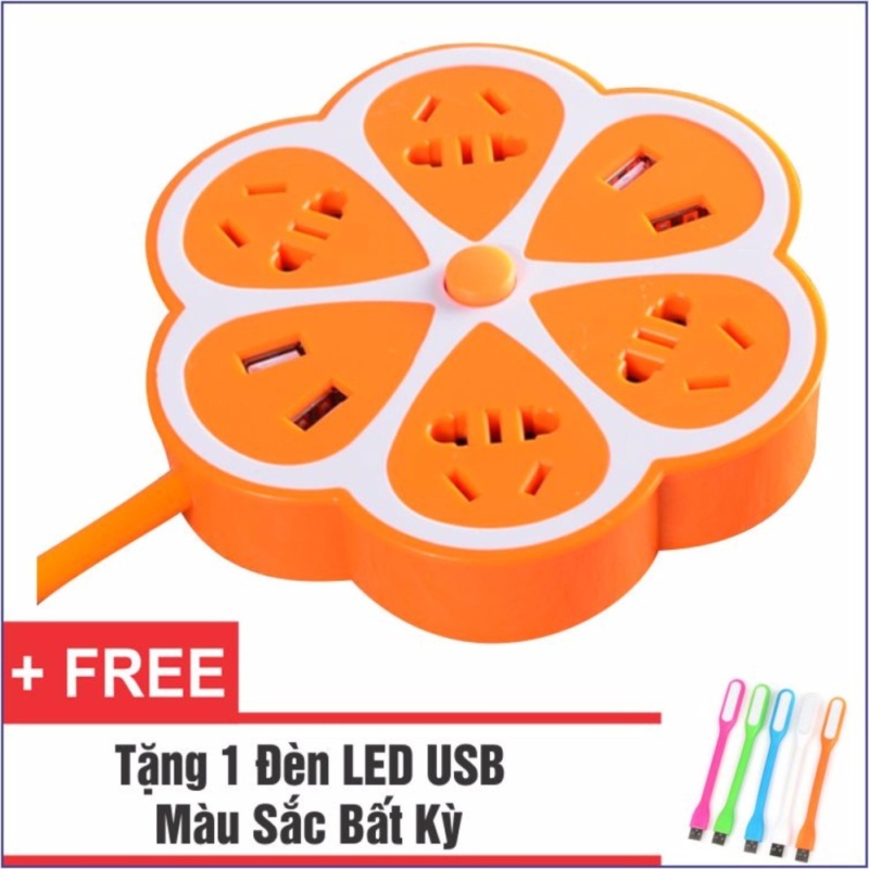 Bảng giá Ổ Cắm Điện Đa Năng Có 4 Cổng USB Bông Hoa + Tặng 1 Đèn LED USB Siêu Sáng