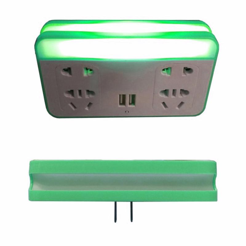 Bảng giá Ổ cắm kiêm sạc điện thoại và đèn ngủ cảm biến thế hệ mới 3in1 (Xanh lá)