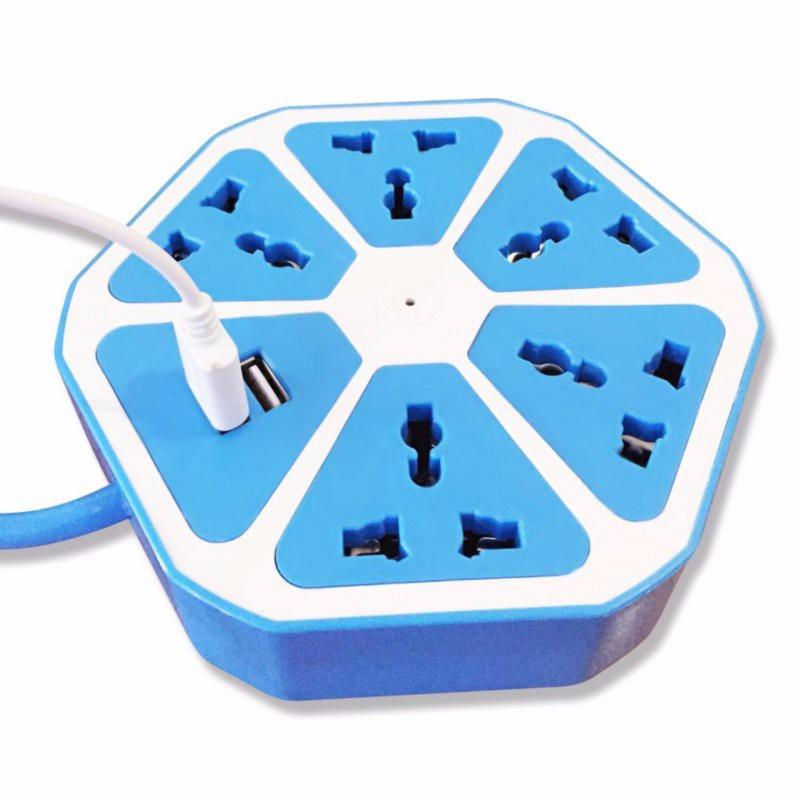 Bảng giá Ổ điện trái cam Hexagon thông minh với 2 cổng USB và 5 ổ chấu