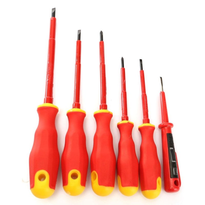 Practical 6 PCS Insulated Essential Electrician Screwdriver Kit - intl
