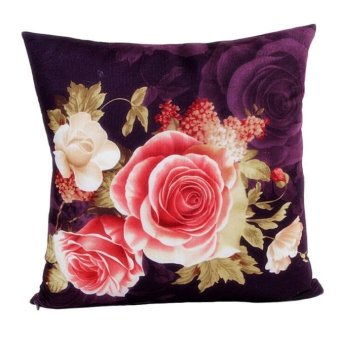 Printing Dyeing Peony Sofa Bed Home Decor Pillow Case Cushion Cover - intl  