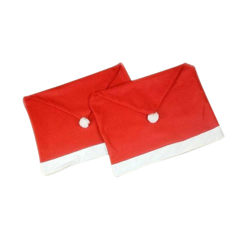 Hình ảnh Santa Claus Clause Hat Chair Covers Set of 2 Decor