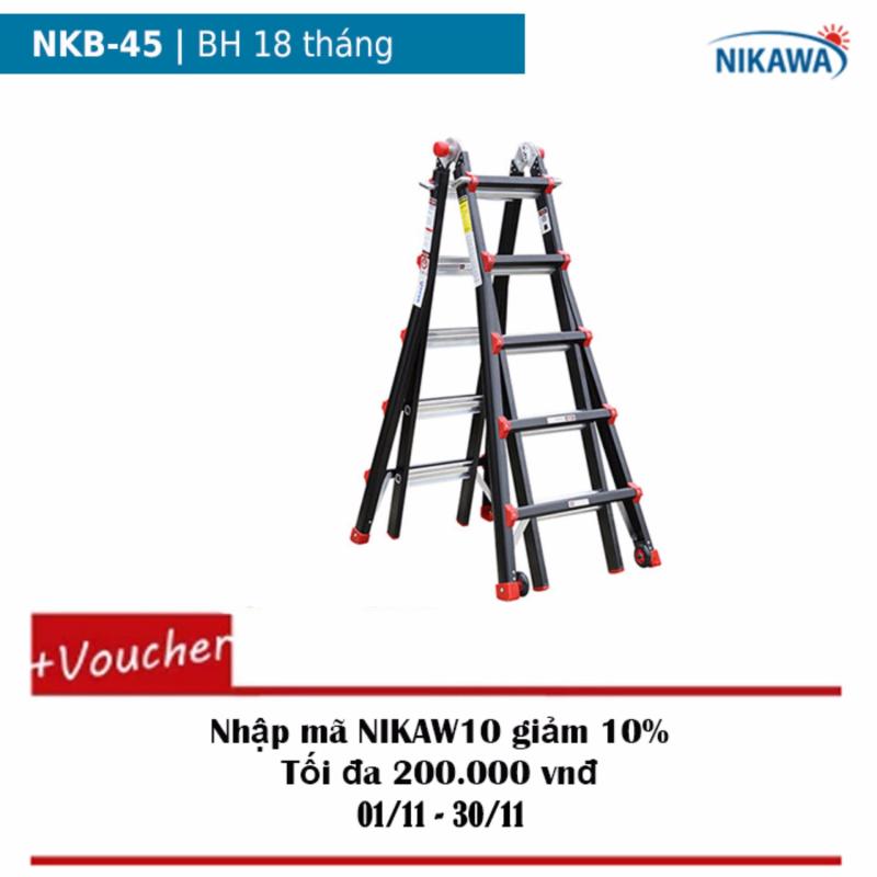Thang nhôm gấp đa năng Nikawa NKB-45 (Đen phối cam)