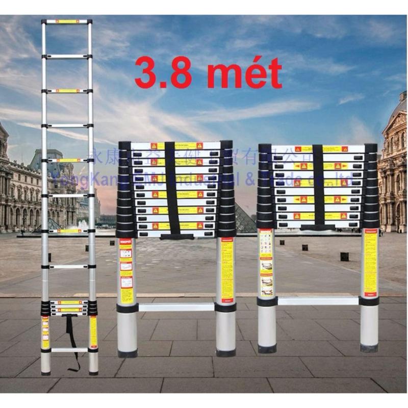 Thang nhôm rút gọn đơn tiêu chuẩn Đức cao cấp 3.8 mét