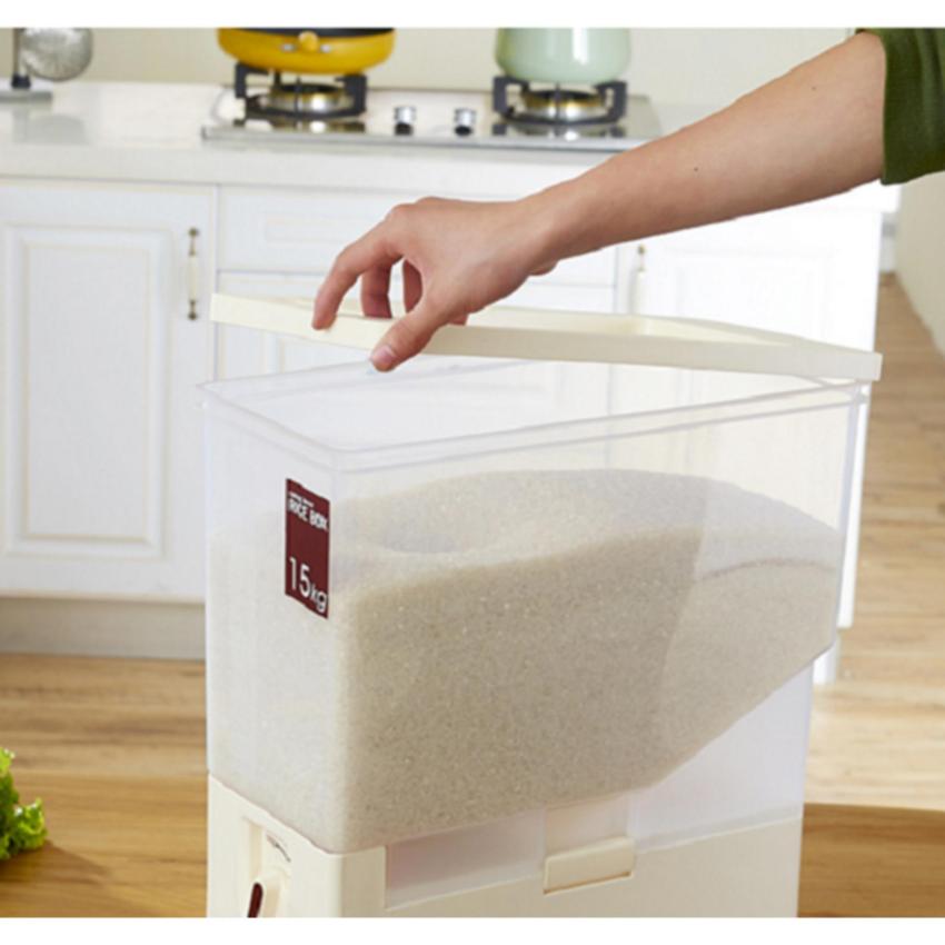 Hình ảnh Thùng Đựng Gạo Thông Minh Rice Box The Flamme 15kg (Trắng)