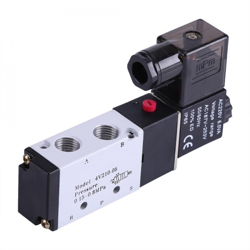 Bảng giá Mua TMISHION Aluminum Alloy 5 Way 2 Position Normally Closed Pneumatic Electric Air Solenoid Valve AC220V - intl