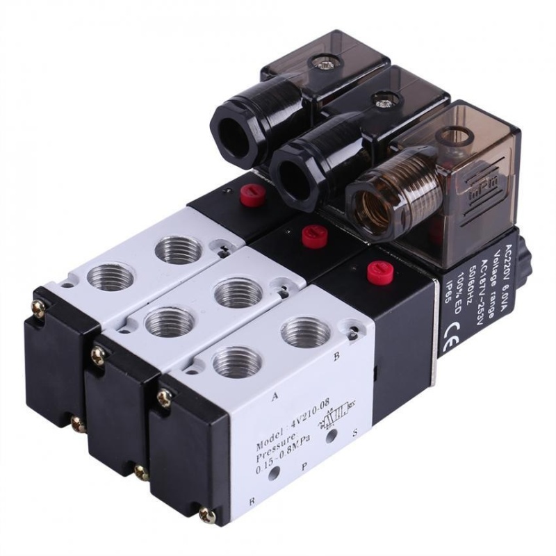 Bảng giá Mua TMISHION Aluminum Alloy 5 Way 2 Position Normally Closed Pneumatic Electric Air Solenoid Valve DC12V - intl