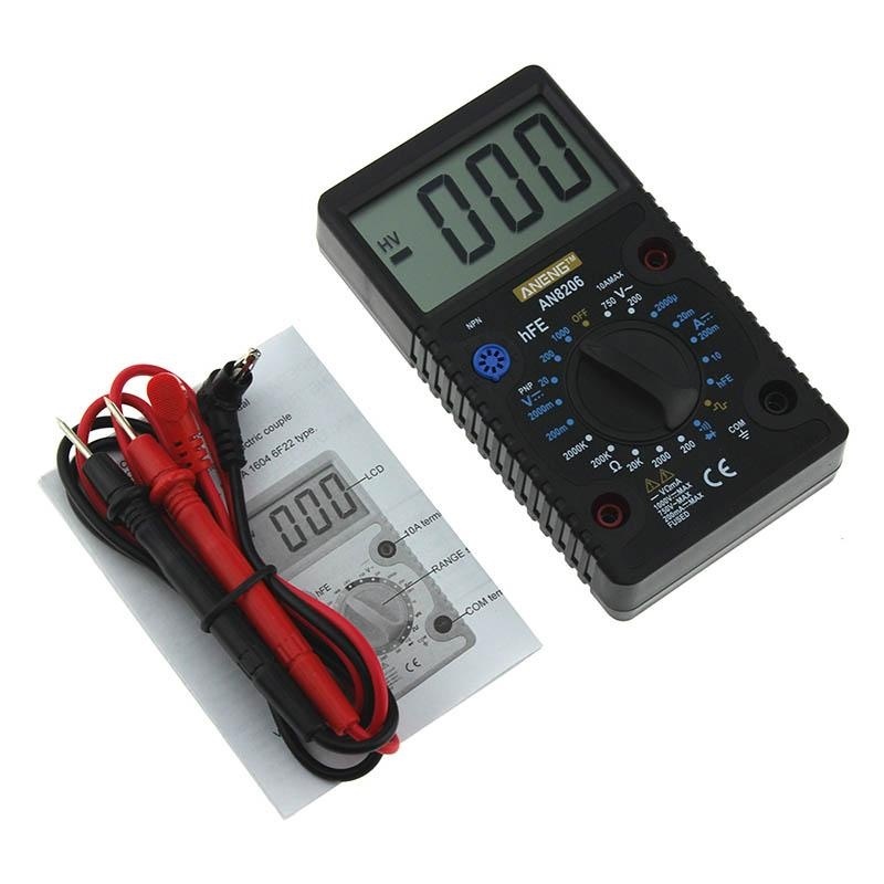 Bảng giá Mua Tools ANENG AN8206 Mini Digital Multimeter Large Screen Overload protection Buzzer Square Wave Output Ampere Voltage Ohm Teste - intl