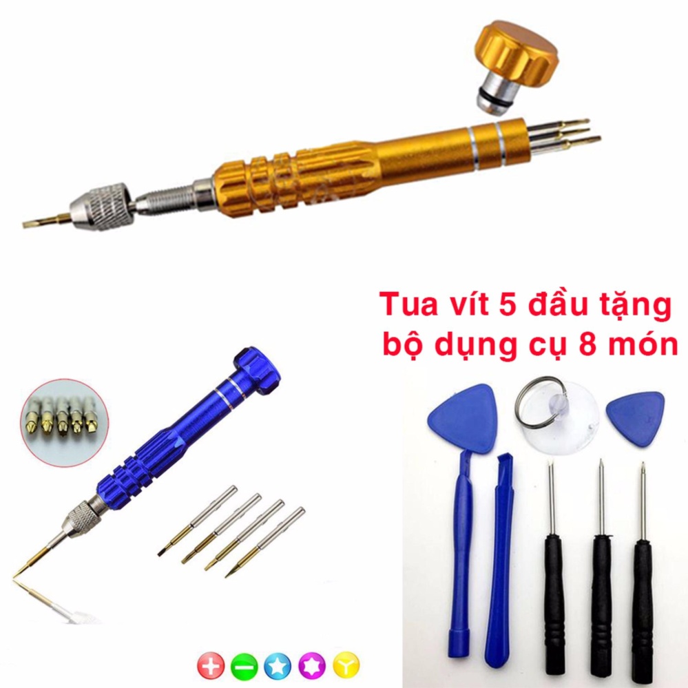 Tua vít 5 in 1 siêu cứng kèm bộ mở điện thoại 8 món