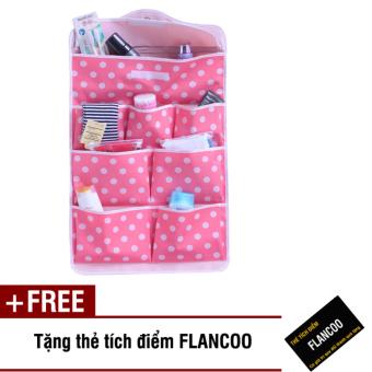 Túi treo tường 8 ngăn Flancoo 2221 (Hồng) + Tặng kèm thẻ tích điểm Flancoo  