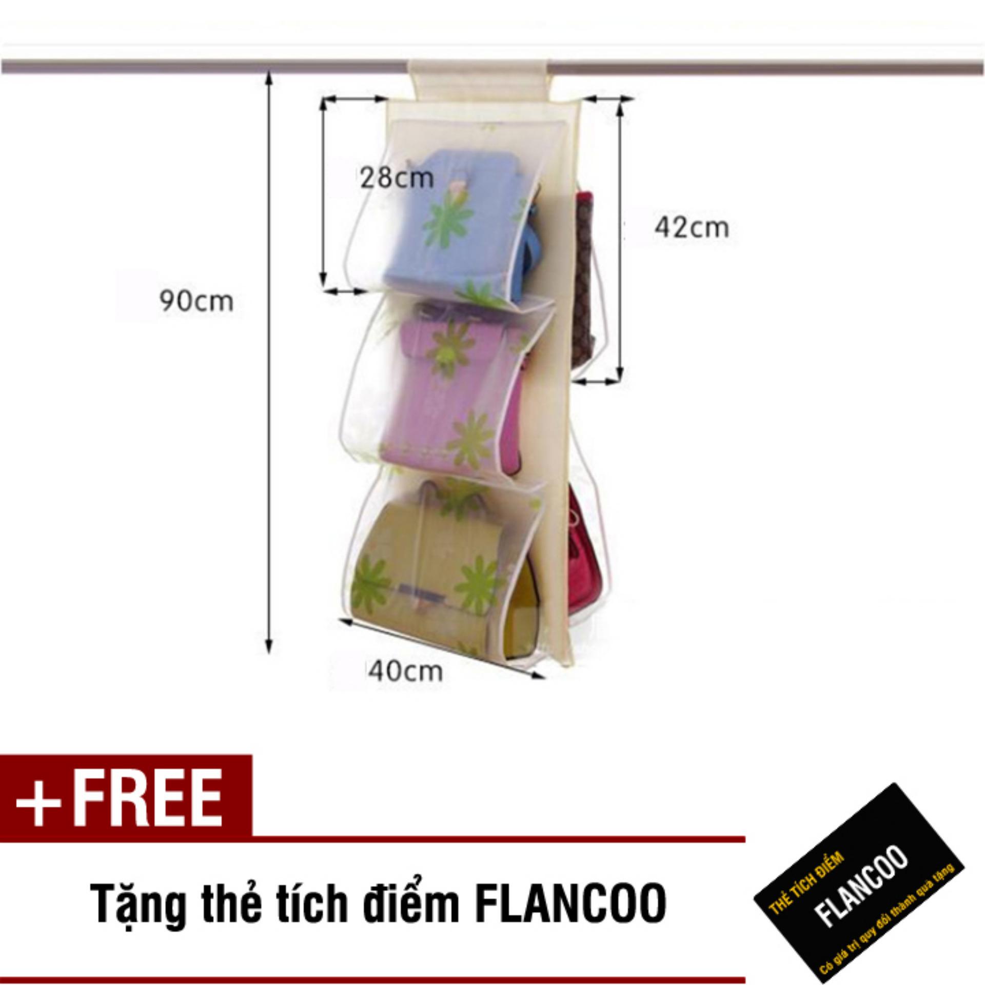 Túi vải treo 5 ngăn Flancoo 2962 (Hoa) + Tặng kèm thẻ tích điểm Flancoo