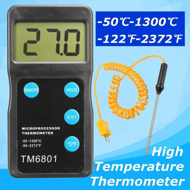 Bảng giá US K Type Black High Temperature Thermometer Pyrometer + Probe Kit 1300℃ 2327℉ - intl