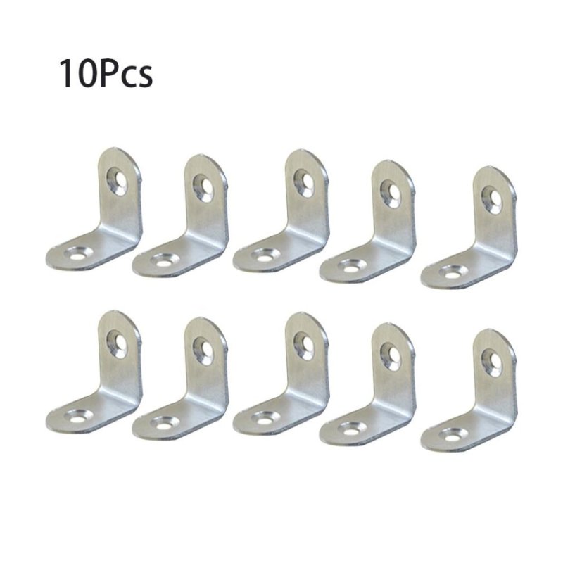 USTORE 10Pcs Stainless Steel Angle Corner Right Angle Bracket Furniture Fittings - intl