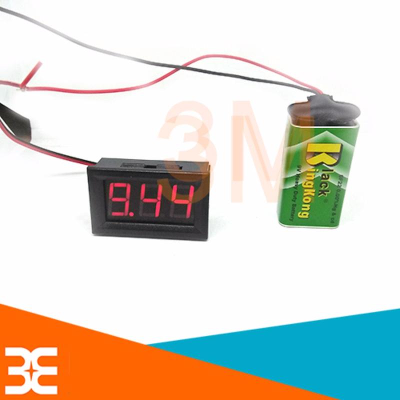 Bảng giá Vôn Kế Điện Tử 3 LED 7 Thanh 0.56 Inch 5-120VDC Đỏ nhỏ gọn