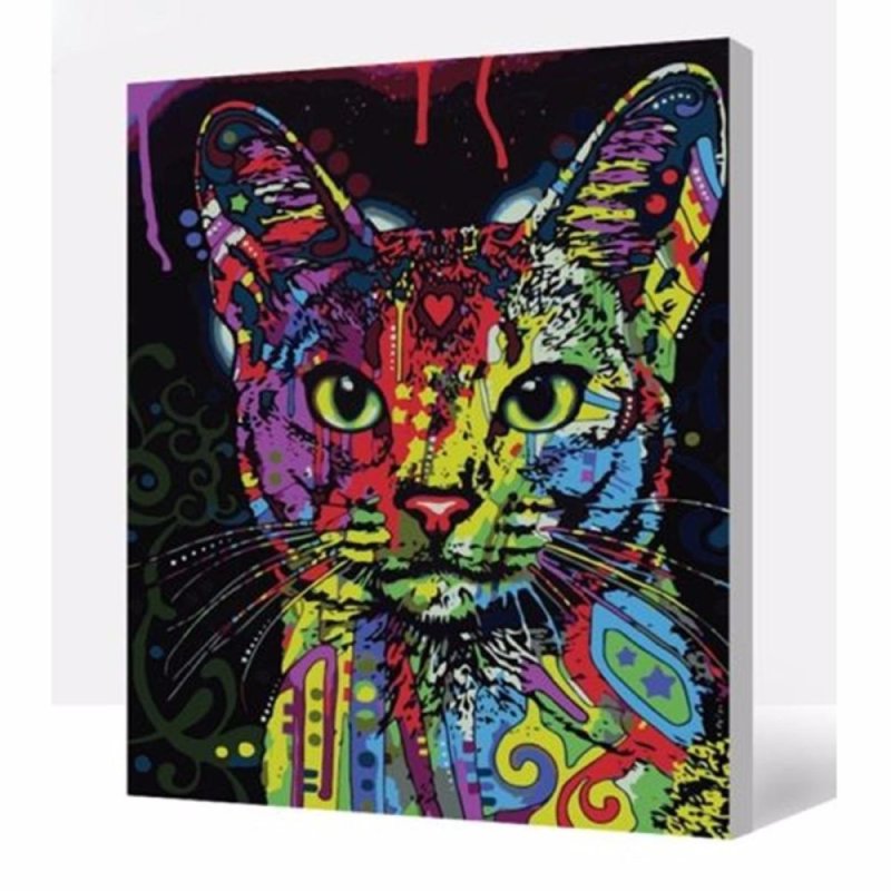 Mua Wood Framed Paint By Number 16"x20" kit Multi-colored Cat On Canvas - intl