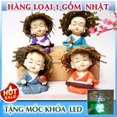 Chỗ bán (XA KHO) Bộ tượng 4 chú tiểu Cầm Kì Thi Họa + Tặng FREE móc khóa LED đáng yêu