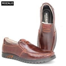 Giày lười nam da bò đế cao su siêu bền Rozalo R6792