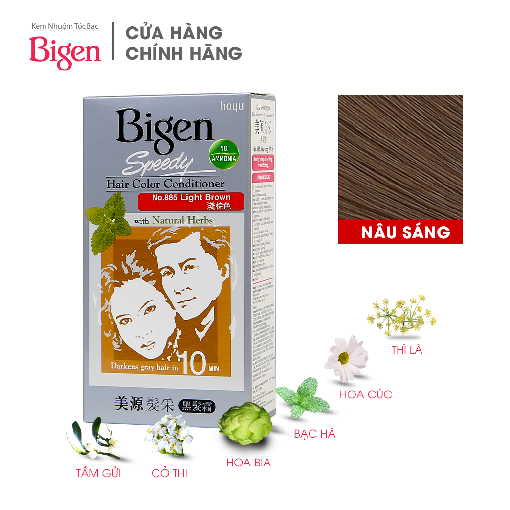 Thuốc nhuộm dưỡng tóc phủ bạc thảo dược Bigen conditioner thương hiệu Nhật Bản dạng kem 80ml