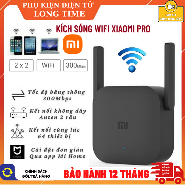 Kích sóng wifi Xiaomi Repeater Pro 300Mbps – Thiết bị mở rộng sóng 2 râu-Chuẩn Wifi: IEEE 802.11b/g/n 2-WiFi 2*2 DBI Antenna 2.4GHZ Giúp Tăng Khả Năng Phát Sóng Xuyên Tường,Mua Ngay Tại Shop : PKĐT LONG TIME