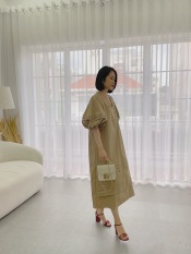 Ria de Leidi – Đầm dáng suông cổ vuông tay phồng tiểu thư