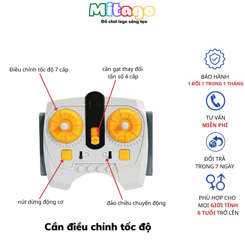 Động cơ lego technic cần điều chỉnh tốc độ 8879 tương thích 9686 bảo hành 1 đổi 1