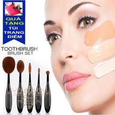 Bộ 5 cọ đánh kem nền 5D ưu điểm vượt trội. Tặng 1 túi trang điểm