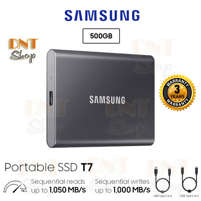 [HCM]Ổ cứng di động SSD Portable Samsung T7 500GB - USB 3.2 Gen 2 (MU-PC500)