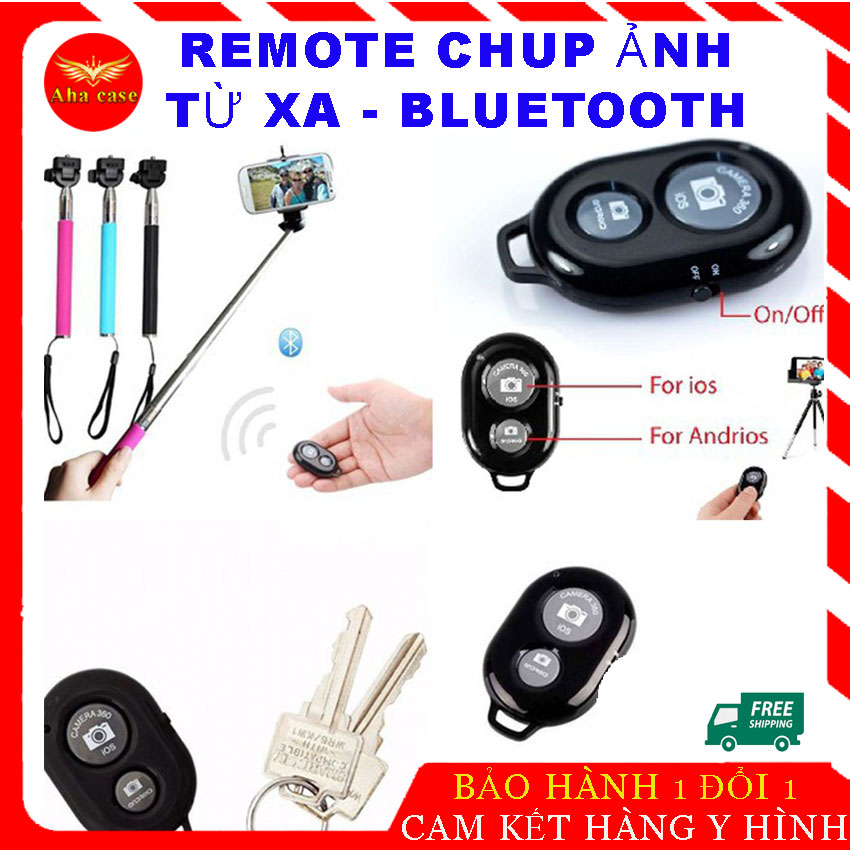 Remote điều khiển chụp ảnh điện thoại tự động, nút bấm điều khiển bluetooth hỗ trợ chụp ảnh tiện lợi...