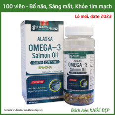 Viên dầu cá Alaska Omega 3 bổ não, sáng mắt, khỏe mạnh tim mạch, tăng cường trí nhớ – Hộp 100 viên thành phần dầu cá 1000mg, EPA 180mg, DHA 120mg