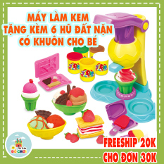 Đồ chơi đất nặn cho bé mẫu mẫu máy làm kem gồm 5 hũ đất sét nhiều màu , chất liệu an toàn cho bé trên 1 tuổi – Thị trấn đồ chơi