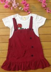 BỘ ĐỒ ÁO VÀ VÁY YẾM KATE LỤA CỰC XINH CHO BÉ GÁI TỪ 8KG-25KG (SET GỒM YẾM VÀ ÁO THUN NHƯ HÌNH CHỤP)