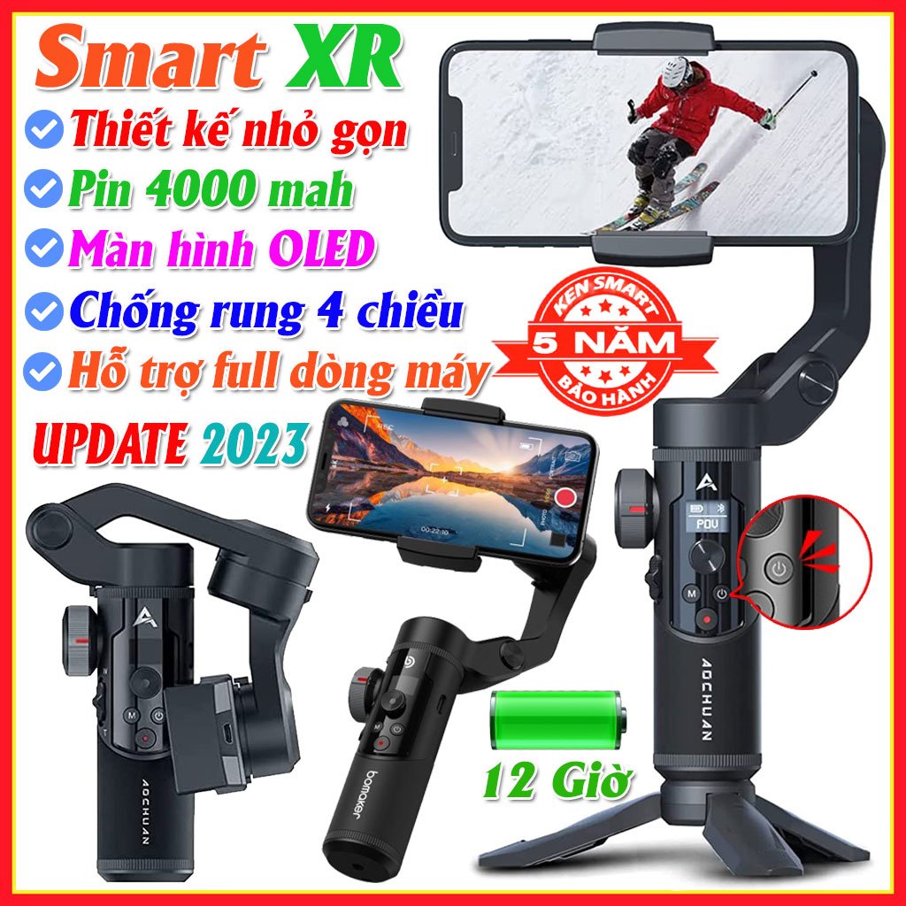 Tay cầm chống rung Smart X Pro, Gimbal chống rung điện thoại cao cấp tự động cân chỉnh, chuyển cảnh...