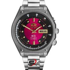 Đồng Hồ Cơ Nam SK Mặt Lửa Cao Cấp Giá Rẻ Kim Loại Bạc Chống Nước Chống Xước Automatic
