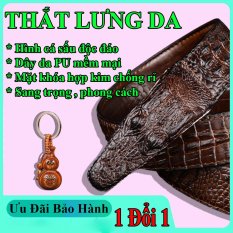 Thắt Lưng Da Nam Hình Cá Sấu Siêu Đẹp -Khóa cài-dây dài 1m2-dây nịt nam-quà tặng hấp dẫn