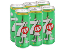 LỐC 6 LON NƯỚC NGỌT CÓ GA 7 UP LON 330ML