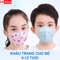Khẩu trang trẻ em, Set 10 khẩu trang cho bé trai và bé gái nhiều họa tiết 0-12 tuổi bảo vệ đường hô hấp cho bé BBShine – M017