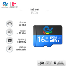 Thẻ nhớ 16GB, Thẻ nhớ lưu trữ 16G Micro SD chuyên dành cho camera wifi, Class 10 Type U1, đổi mới trong vòng 7 ngày, bảo hành 1 năm.