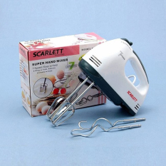 Máy Đánh Trứng Cầm Tay Cao Cấp Scarlett – 180W và 7 Tốc độ – TẶNG 2 QUE NHÀO BỘT