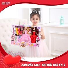 Bộ đồ chơi 2 Búp bê mặc đầm cưới và 9 bộ đầm nhỏ