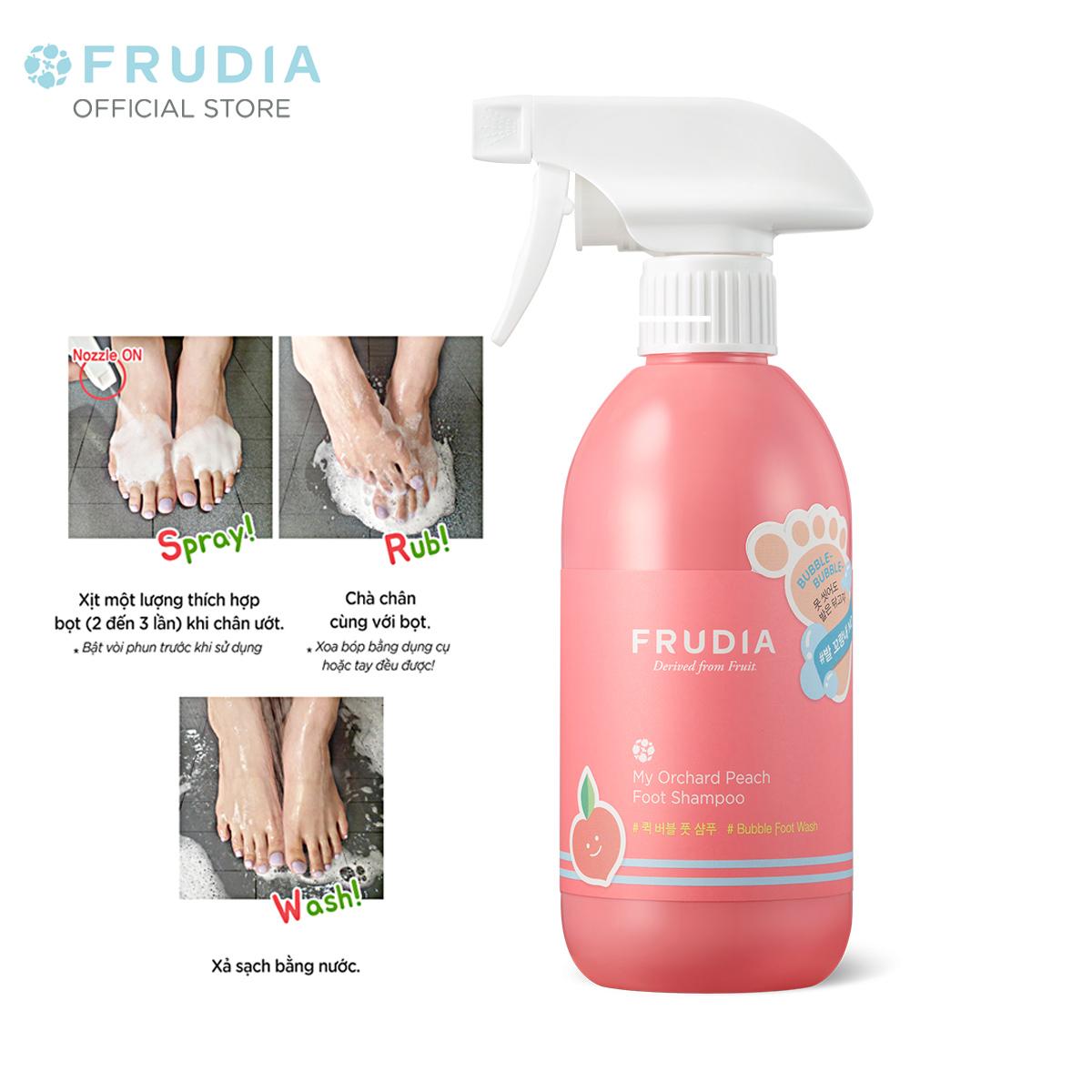 Dung Dịch Rửa Chân Khử Mùi Và Làm Sạch Hương Đào Frudia My Orchard Peach Foot Shampoo 390ml