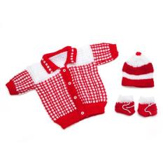 Combo áo len+vớ tay+nón sơ sinh đến 3 tháng