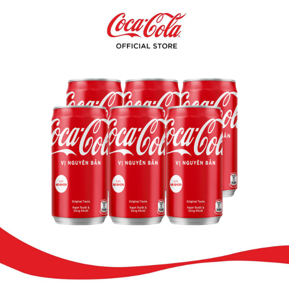 Lốc 6 Lon Mini Nước Giải Khát Coca-Cola Original Vị Nguyên Bản (235ml/Lon)