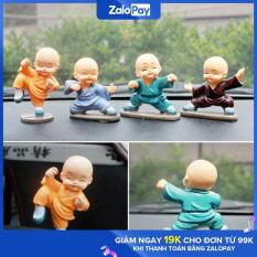 Bộ tượng trang trí hình 4 chú tiểu tập võ