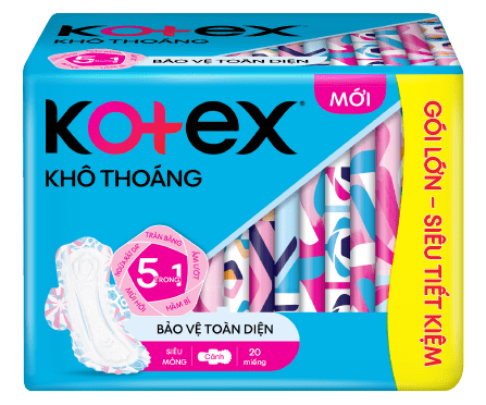 Băng vệ sinh KOTEX Khô Thoáng Bảo Vệ Toàn Diện Siêu Mỏng Cánh